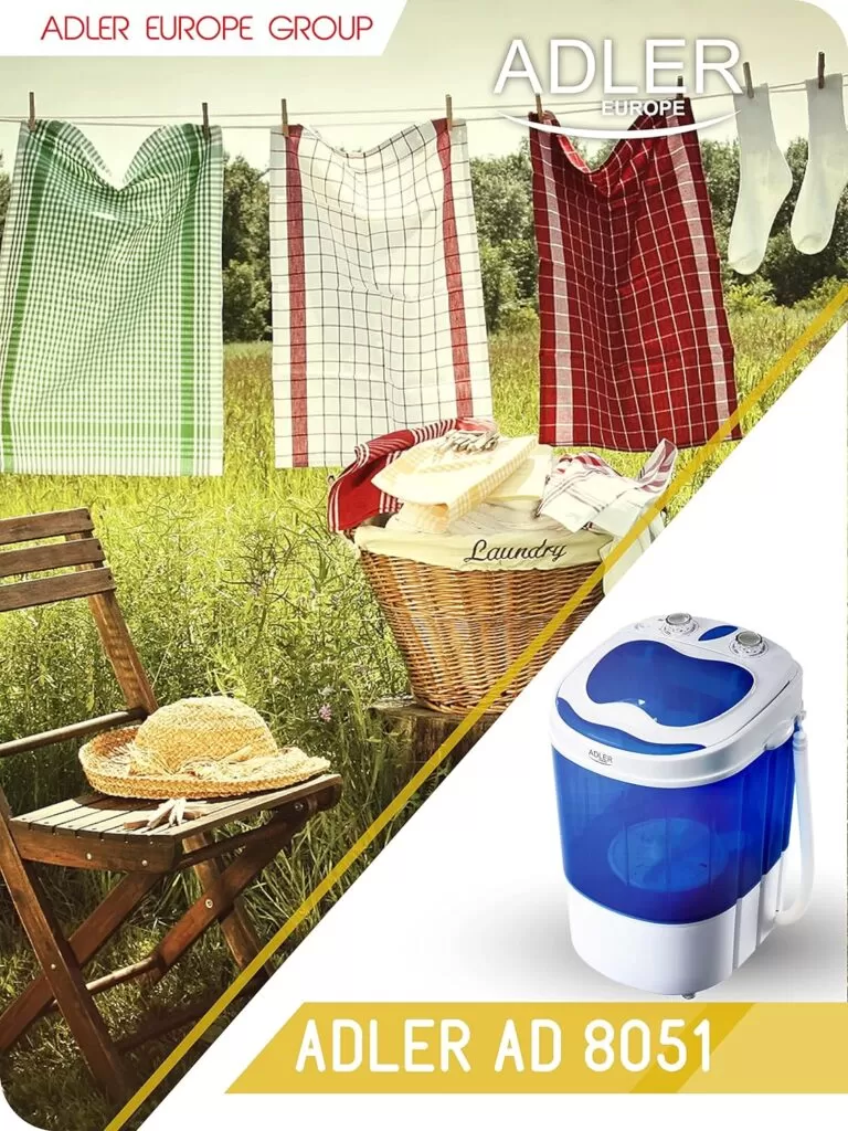 Adler AD 8051 lavatrice Portatile Caricamento dallalto Blu, Bianco 3 kg