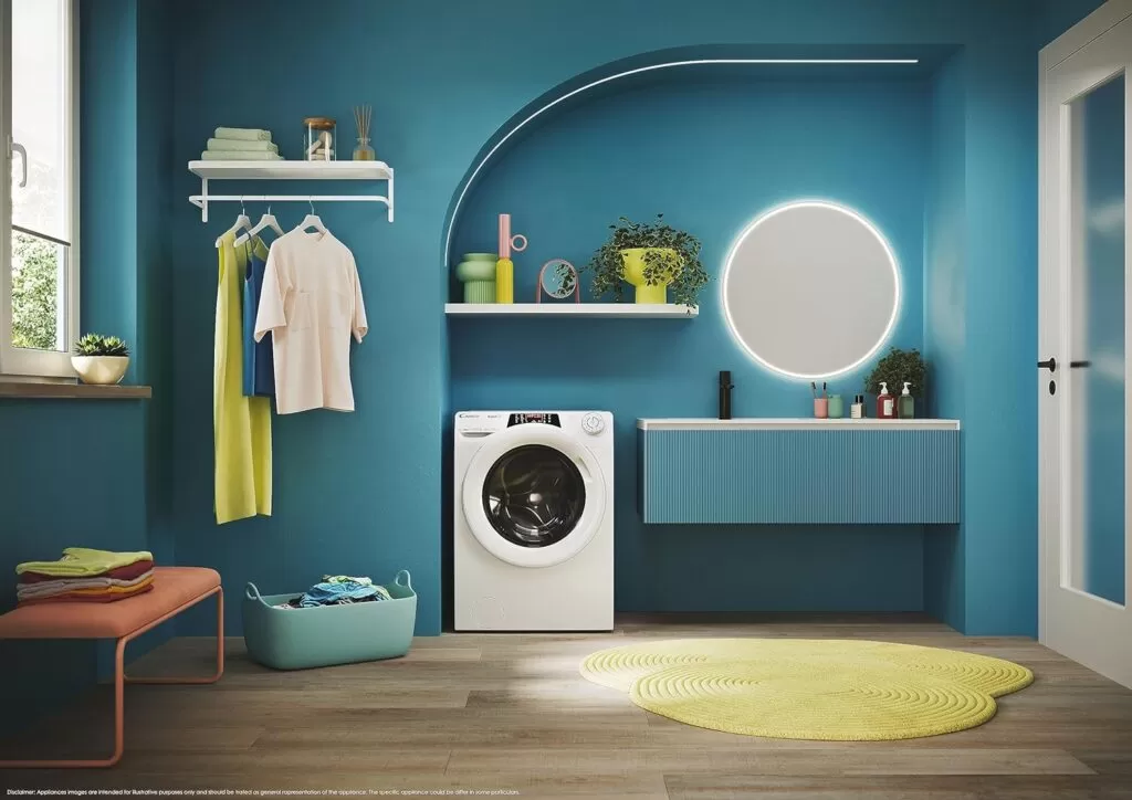 Candy RapidÓ RO 1494DWMT/1-S Lavatrice, 9 Kg, 1400 Giri, Wi-Fi + BLE, Connesso, Opzione Vapore, Rilevatore Kg, Classe A, 60x53x85 cm, Bianco