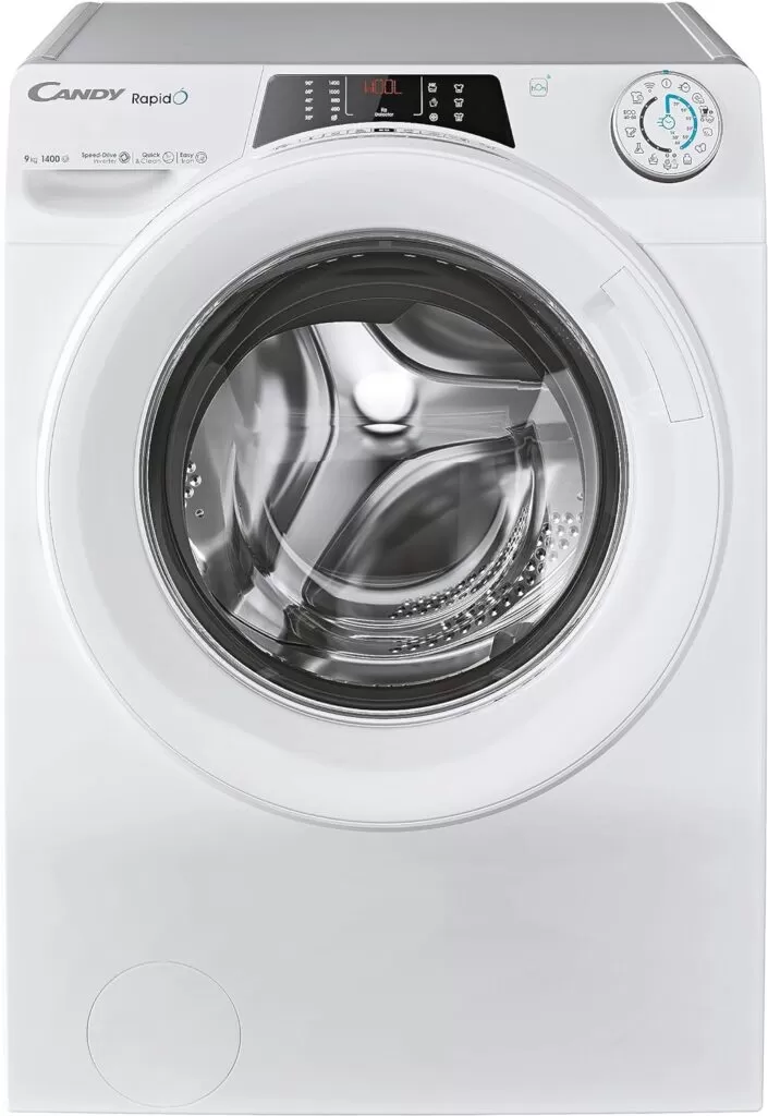 Candy RapidÓ RO 1494DWMT/1-S Lavatrice, 9 Kg, 1400 Giri, Wi-Fi + BLE, Connesso, Opzione Vapore, Rilevatore Kg, Classe A, 60x53x85 cm, Bianco