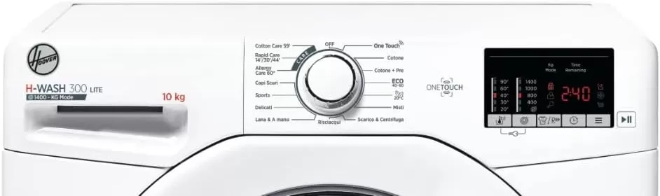 Hoover H-Wash 300 LITE Lavatrice 10 Kg, Carica Frontale, 1400 Giri, Connettività NFC, Libera Installazione, 60-58-85 cm, Bianco, Classe E