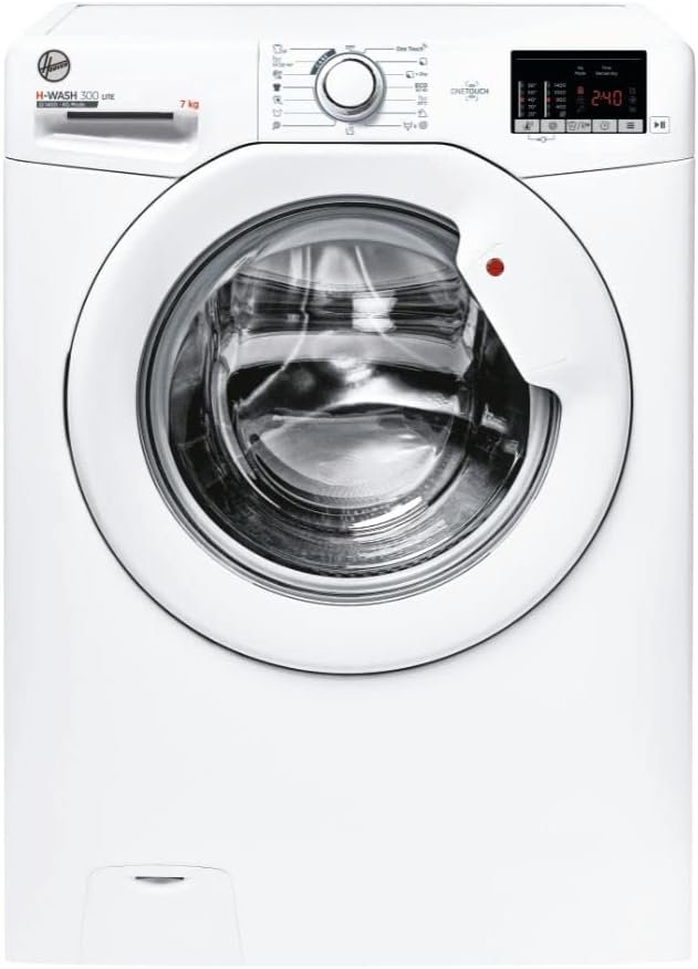 Hoover H3W4 472DE/1-S H-WASH 300 LITE Lavatrice Compatta 7 Kg, 1400 Giri, Connettività NFC, Carica Frontale, Libera Installazione, 60-45-85 cm, Bianco, Classe D