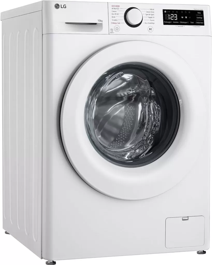 LG AI DD F4R3010NSWW Lavatrice Classe A -10%, Carica Frontale Serie R3, Lavatrice 10kg, 1400 giri, AIWash, Lavaggio a vapore, Motore Direct Drive, Smart Diagnosis, Libera installazione, Bianca