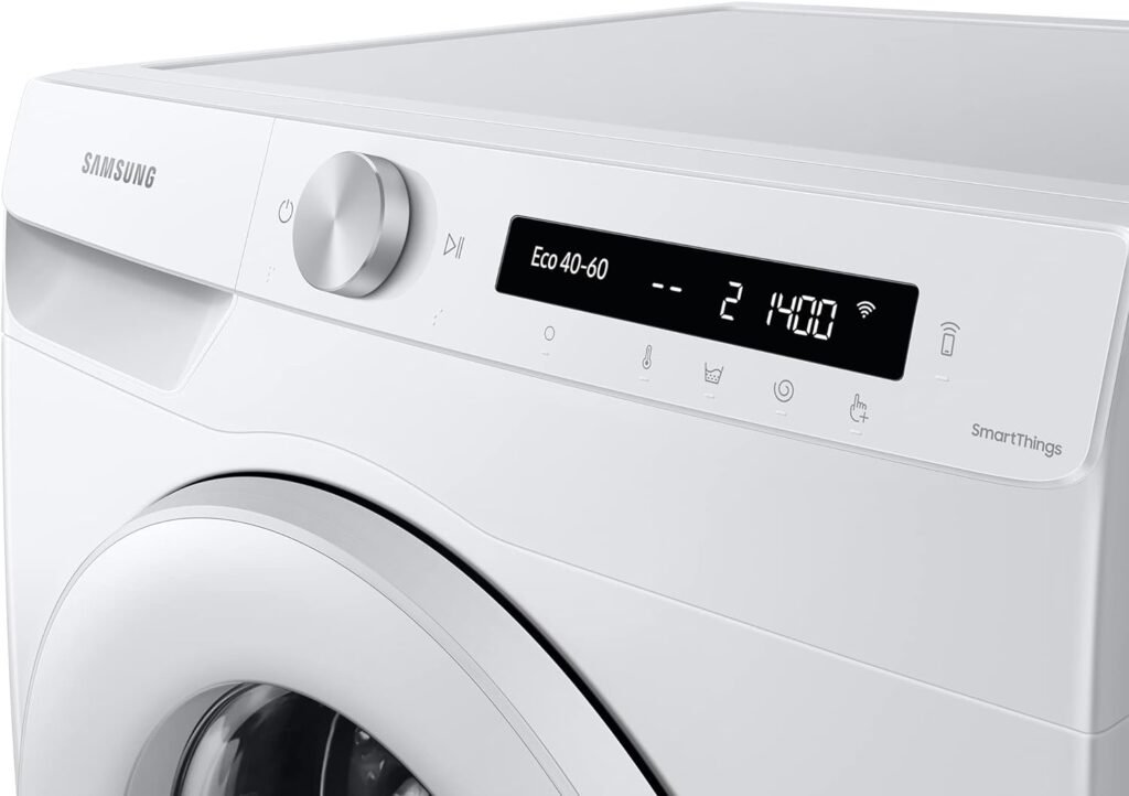 Samsung Lavatrice AI control con Ecodosatore WW90T534DTW/S3, Libera installazione, 9 Kg, 1400 RPM, Classe A, WiFi, Vapore, Carica Frontale, 60l x 85h x 55p cm