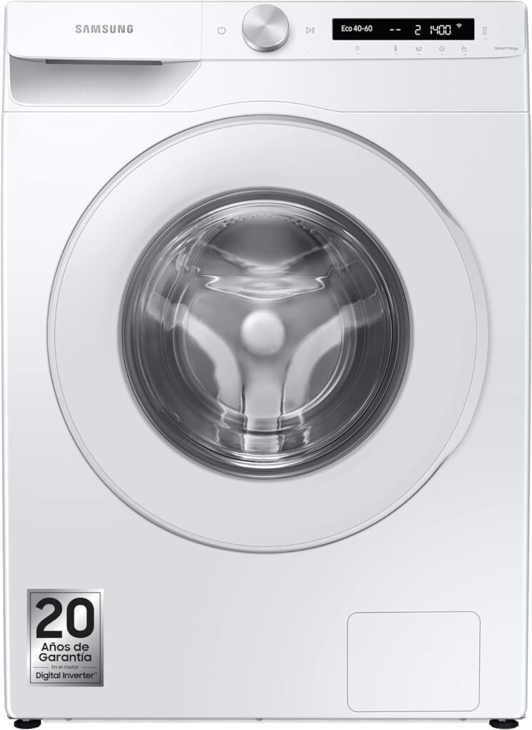 Samsung Lavatrice AI control con Ecodosatore WW90T534DTW/S3, Libera installazione, 9 Kg, 1400 RPM, Classe A, WiFi, Vapore, Carica Frontale, 60l x 85h x 55p cm