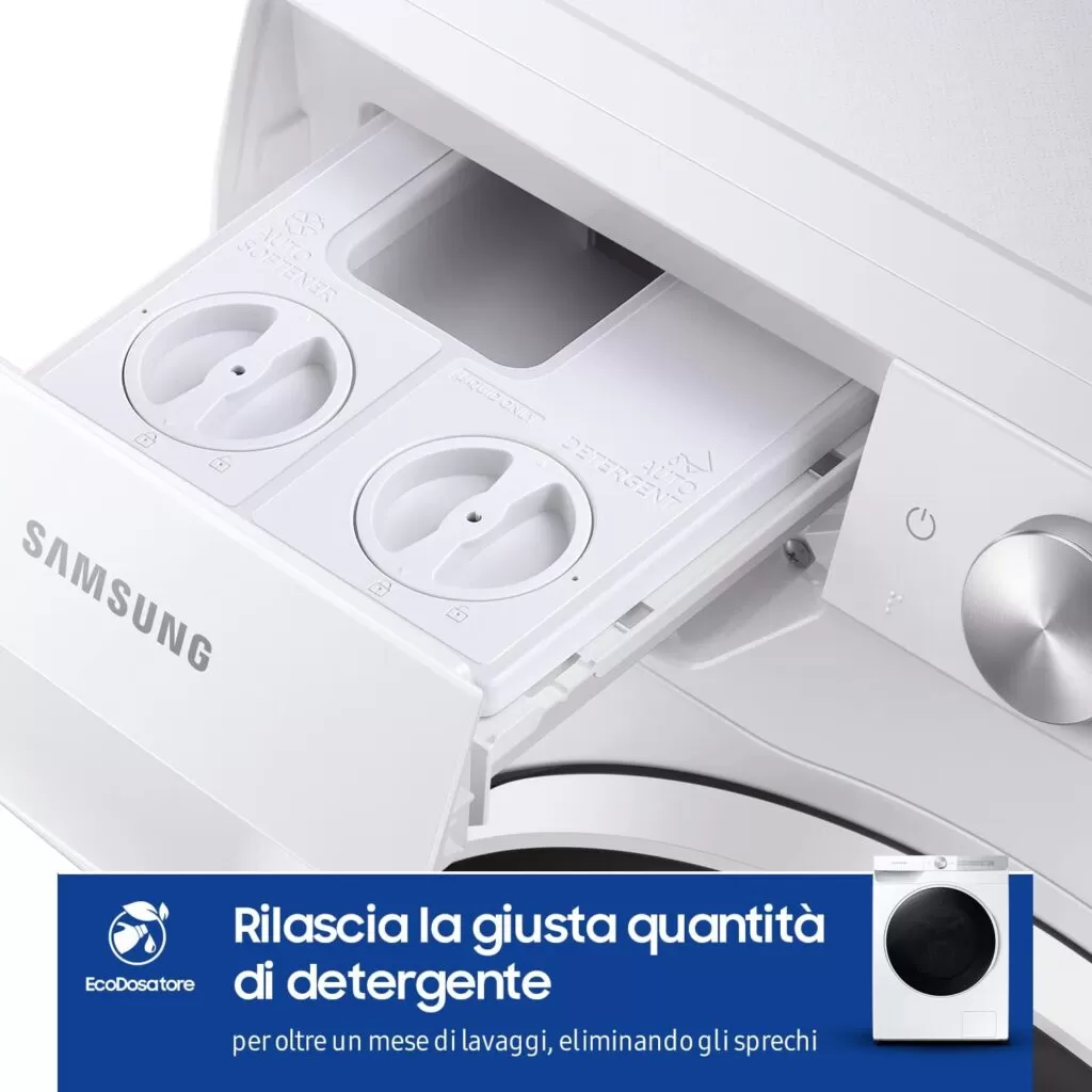 Samsung Lavatrice Ai Control UltraWash WW90T734DWH/S3, Libera Installazione, 9 kg, 1400 RPM, Classe A, WiFi, Vapore, Carica Frontale, 60l x 85h x 60p cm