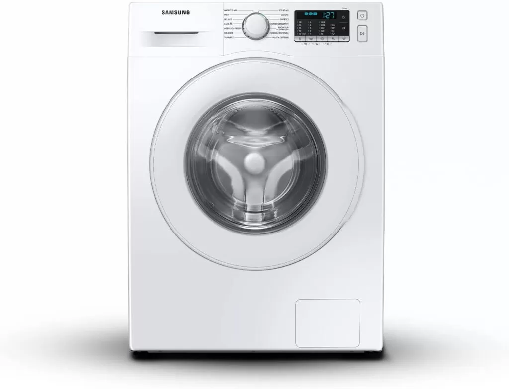 Samsung Lavatrice Crystal Clean WW90TA046TT/ET Libera Installazione, 9 Kg, 1400 RPM, Classe A, Ecobubble, Vapore, Carica Frontale, 60l x 85h x 55p cm