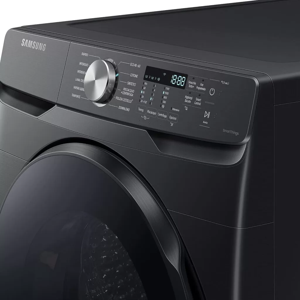 Samsung Lavatrice Grandi Capcità WF18T8000GV/ET Libera Installazione, 18 Kg, 1100 RPM, Classe C, Wifi, Vapore, Carica Frontale, 69l x 98h x 80p cm