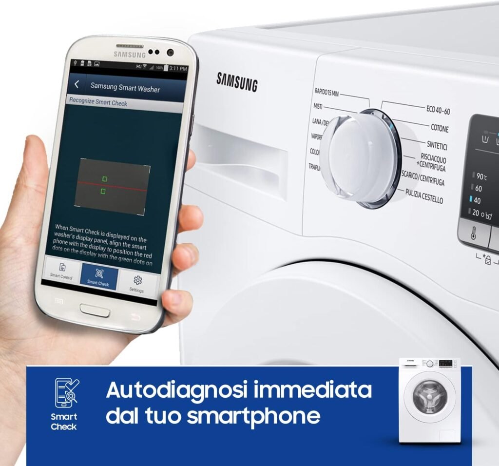 Samsung Lavatrice Serie 4000T WW90T4040EE/ET, Libera Installazione, 9 kg, 1400 RPM, Classe D, Vapore, Carica Frontale, 60l x 85h x 55p cm