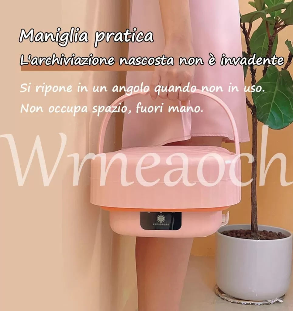 Wrneaoch 6L 12V Lavatrice da Campeggio Pieghevole, Lavatrice Portatile con Centrifuga con Sterilizzazione a Luce Blu, Lavatrici con Centrifuga, Mini Lavatrice Pieghevole, Viaggi, Dormitori