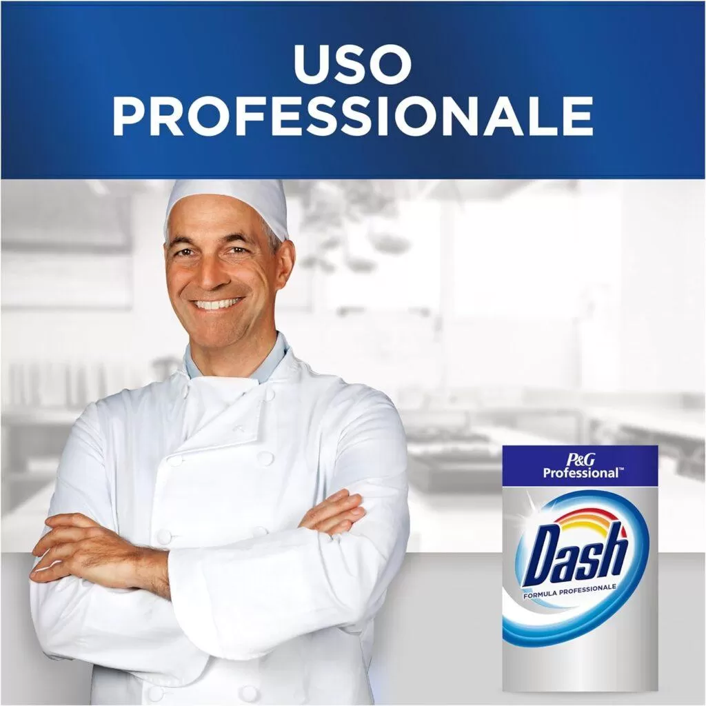 Dash Professional Detersivo Lavatrice Polvere, 150 Lavaggi, 6Kg, Formula Professionale, Pulito Profondo, Con Fresca Profumazione, Per Uso Professionale