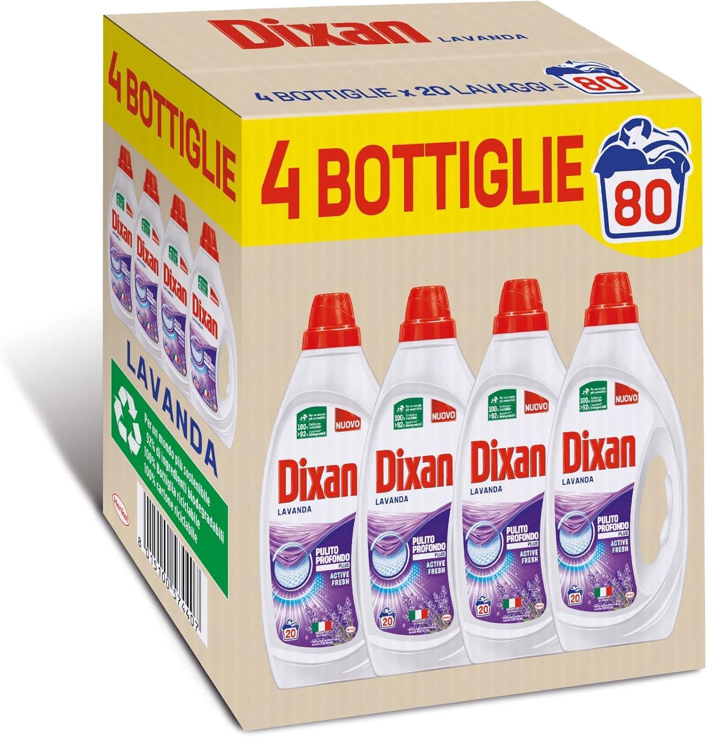 Dixan Lavanda detersivo lavatrice 4 flaconi multipack