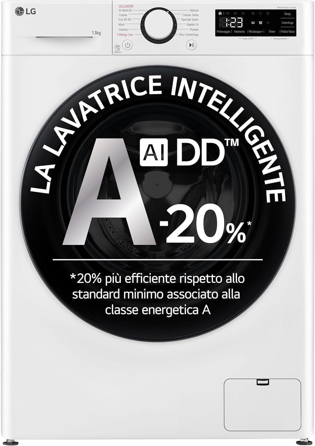 Lavatrice LG AI DD F4R3013NSWB: Potenza e Innovazione per il Lavaggio Perfetto