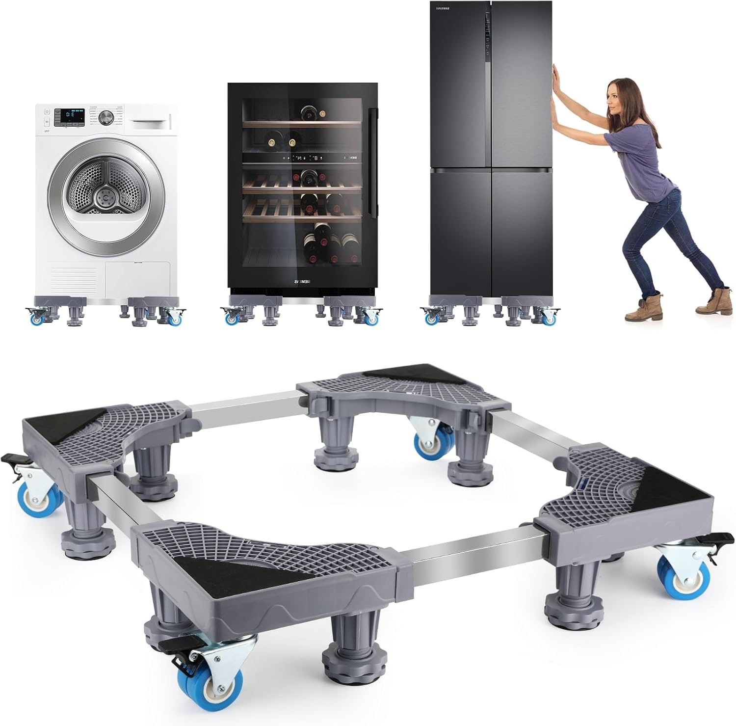 Scopri la Base Regolabile per Lavatrice: Stabilità e Mobilità con 300 kg di Portata!